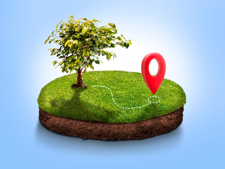 Free Photo location symbol with land