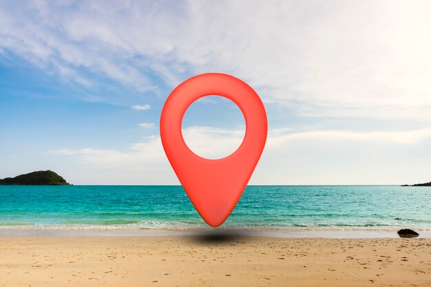 Free photo location symbol with landscape background