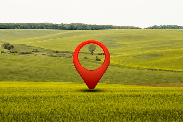 Free photo location symbol with landscape background