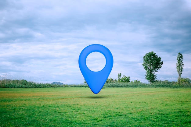 Free photo location symbol with landscape background