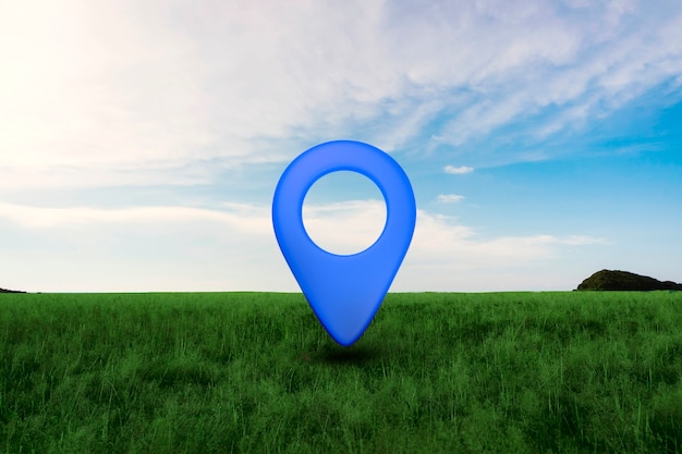 Free photo location symbol with landscape background