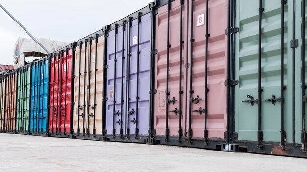 Logistic center with colorful storage container