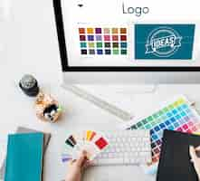 Free photo logo be creative inspiration design concept