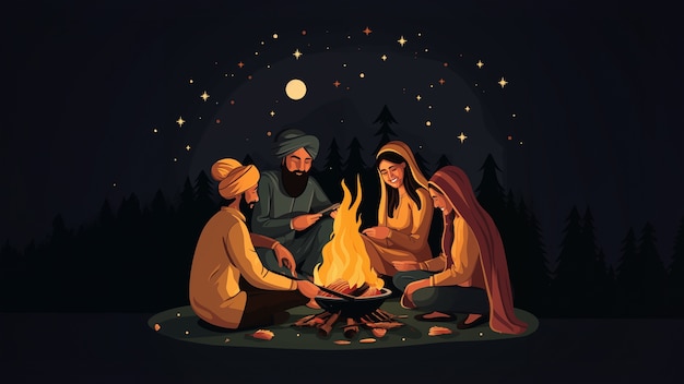 Free photo lohri celebration in india