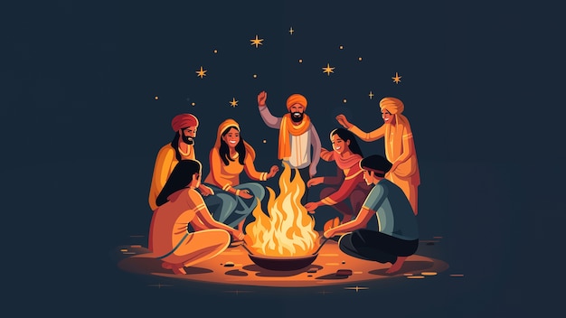 Foto gratuita celebrazione di lohri in india