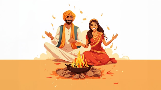 Foto gratuita celebrazione di lohri in india