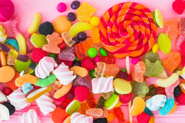 Free photo lollipop, marshmallows and winegums