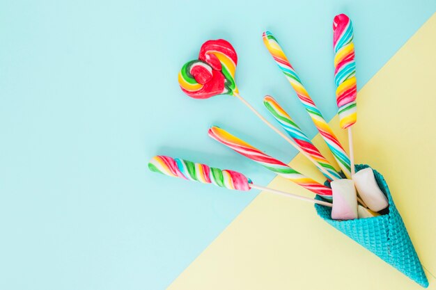 Lollipops in blue cone