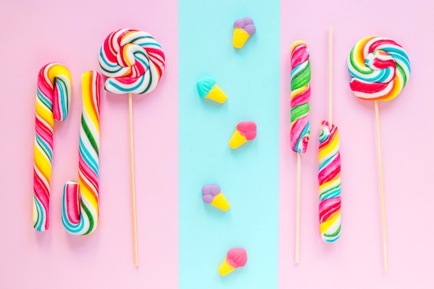 Free photo lollipops and jelly ice-creams