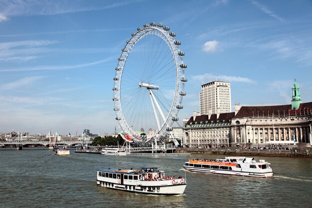 London eye with river thames