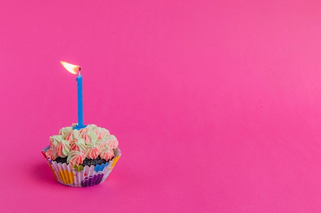 Lonely cupcake with candle