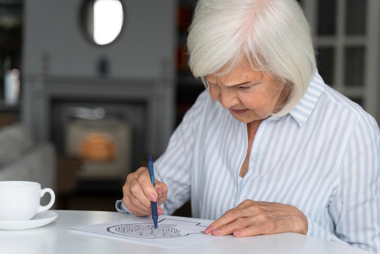 Free Photo lonely woman confronting alzheimer disease