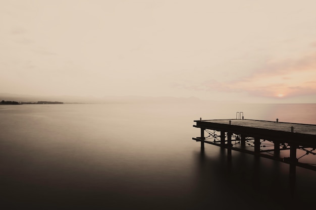 Free photo long exposure pier