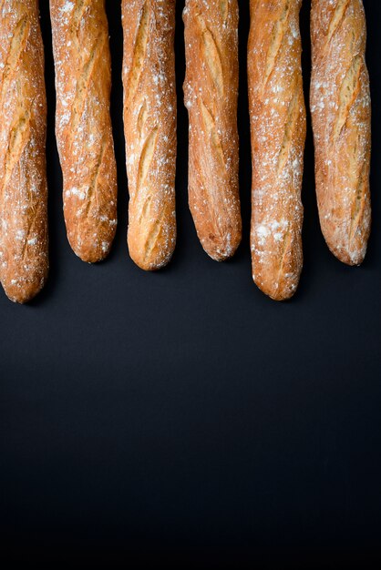 Long loafes with flour