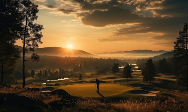 Foto gratuita un uomo che gioca a golf.