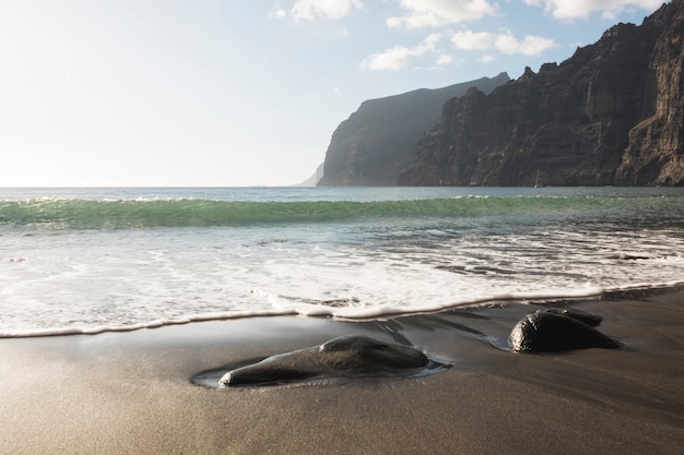 Free photo long shot wild beach coastline