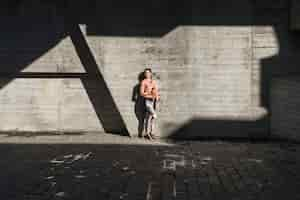 Free photo long shot woman ready for training