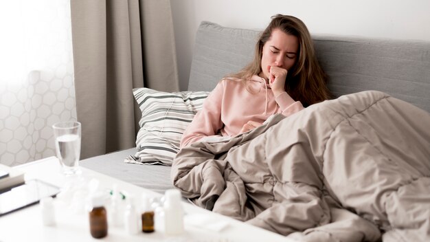 Long view woman having a headache