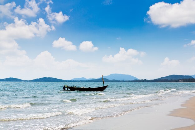 longtail boat in the sea