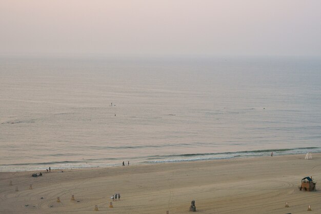 Look from afar at sea waves of Indian ocean