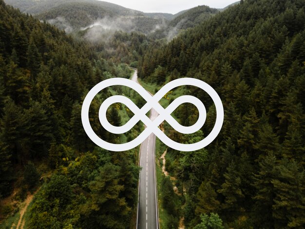 Loop symbol over inspirational view