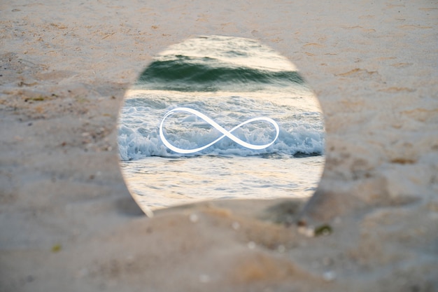 Free photo loop symbol over inspirational view