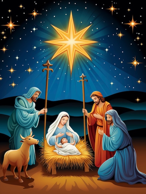 Free photo los reyes magos epiphany cartoon illustration