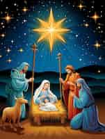 Free photo los reyes magos epiphany cartoon illustration