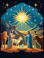 Foto gratuita los reyes magos epiphany illustrazione dei cartoni animati