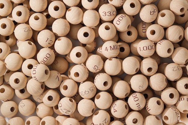 lottery wooden balls background