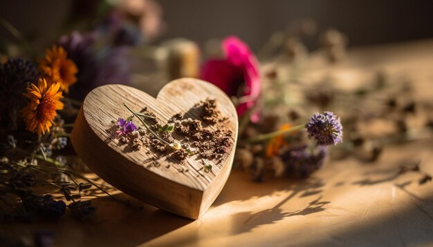 AIが生成したハート型の花束に愛が咲く