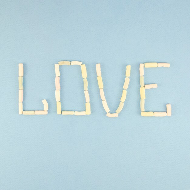 Love concept made out of candy