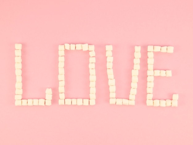 Love concept made out of sweets