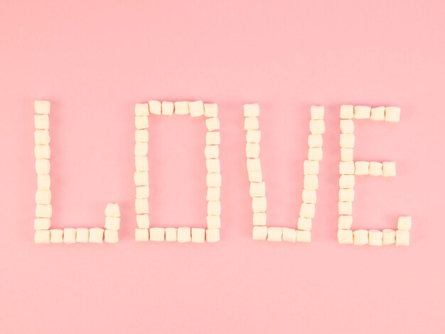 Love concept made out of sweets