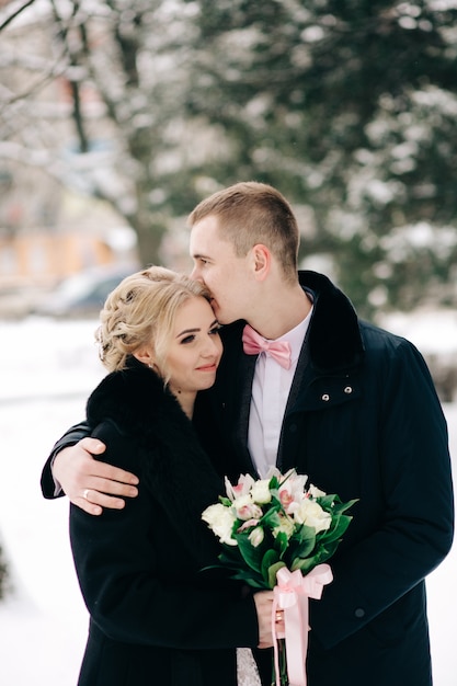 Love couple in the beautiful garden