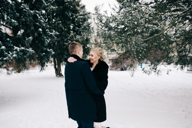 Love couple in the beautiful garden