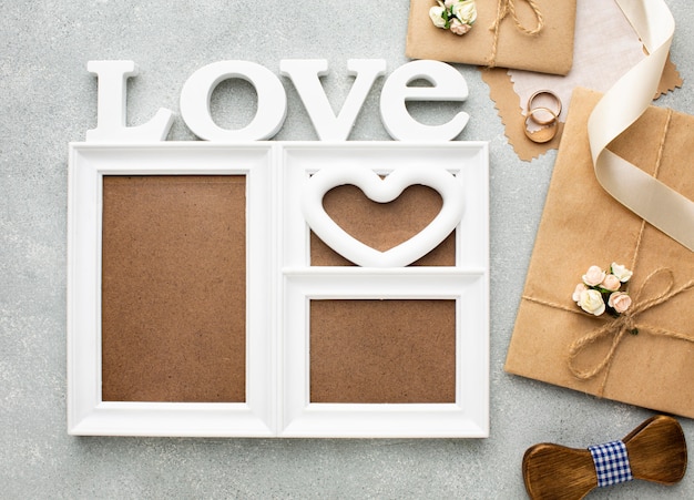 Free photo love frame copy space wedding beauty concept