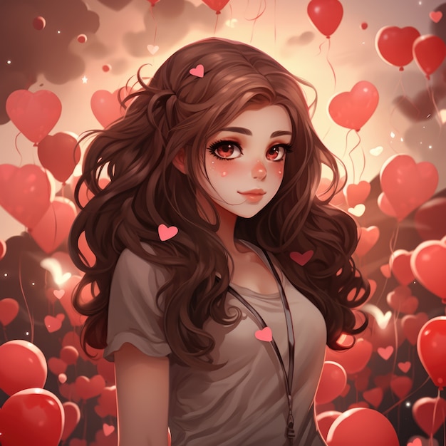 Free photo love illustrated anime style