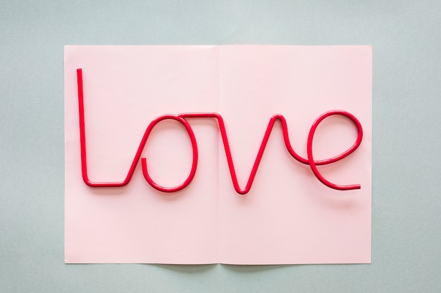 Free photo love inscription on light paper