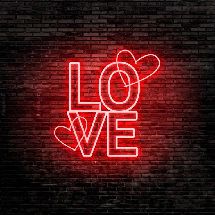 Free Photo love neon lights composition