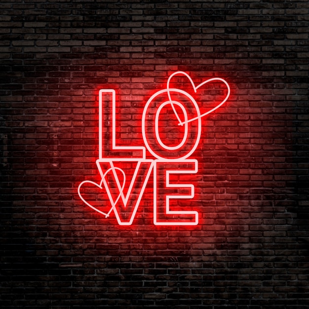 Love neon lights composition