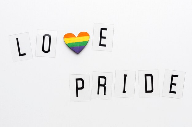 Love pride with rainbow heart