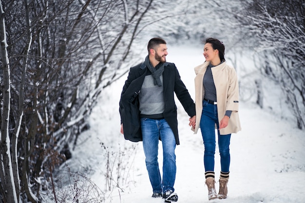 Free photo love story in winter