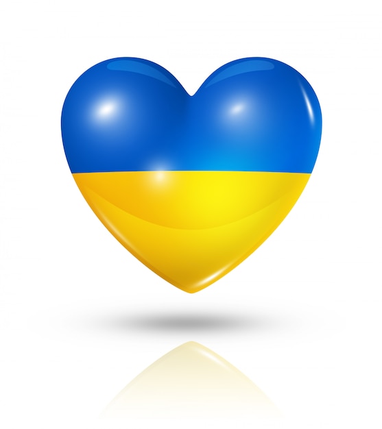 Premium Photo | Love ukraine heart flag icon