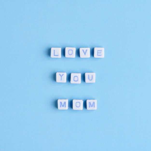 Free photo love you mom beads message typography