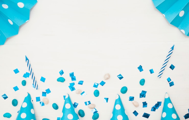 Free Photo lovely birthday concept with colorful party elements