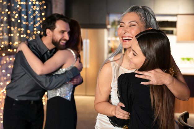 Lovely family enjoying a new year party