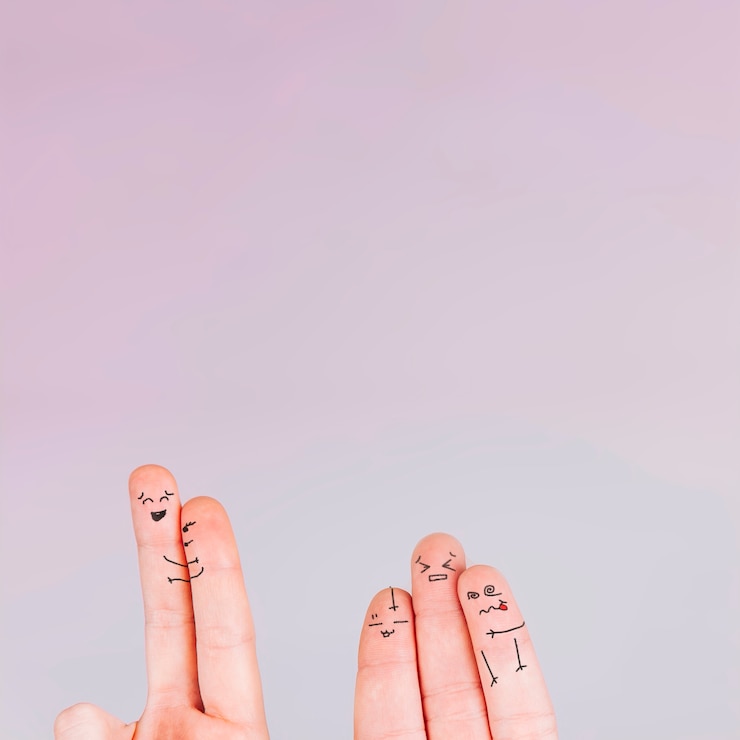 Free Photo lovely fingers with emotions