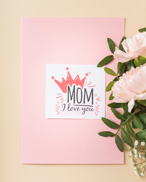 Free photo lovely mother's day card top view