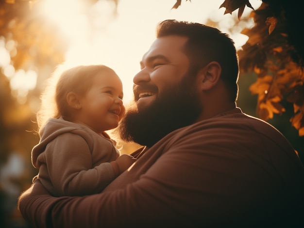 Un bel ritratto di padre e figlio in occasione della festa del padre